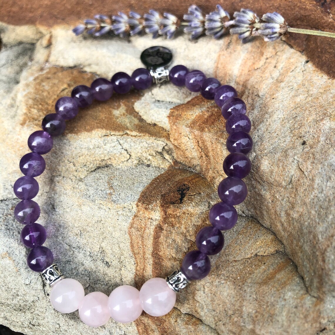 Rose Quartz and Amethyst Bracelet Etsy
