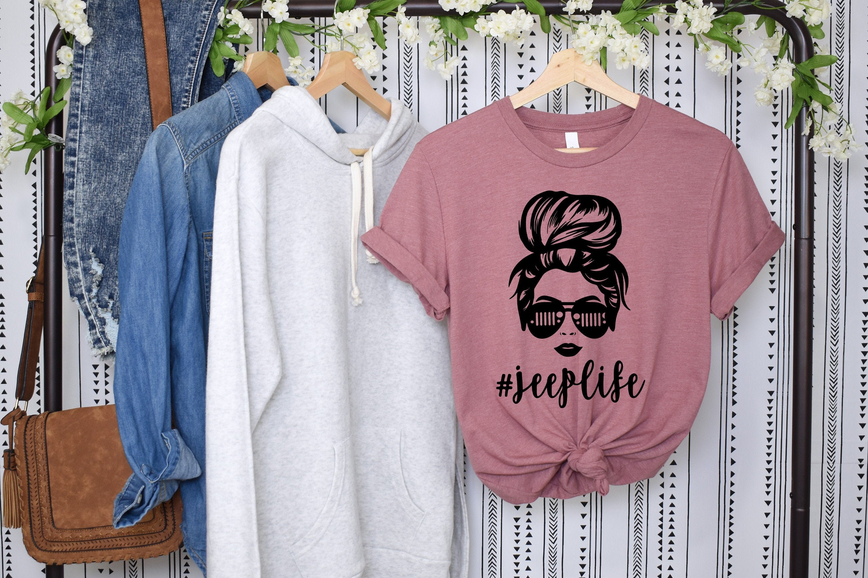 Jeep Life with Messy Bun Shirt, Jeep Wrangler Accessories, Jeep Gift …