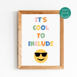 It's Cool To Include, Inclusion Poster, Retro Smiley Design, Special Education Classroom Decor