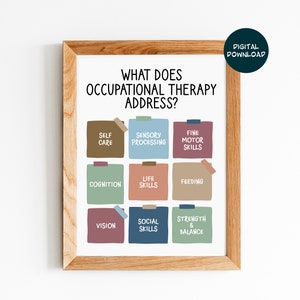 OT Scope of Practice, Neutral/Earth Tone Colors, Occupational Therapy Poster