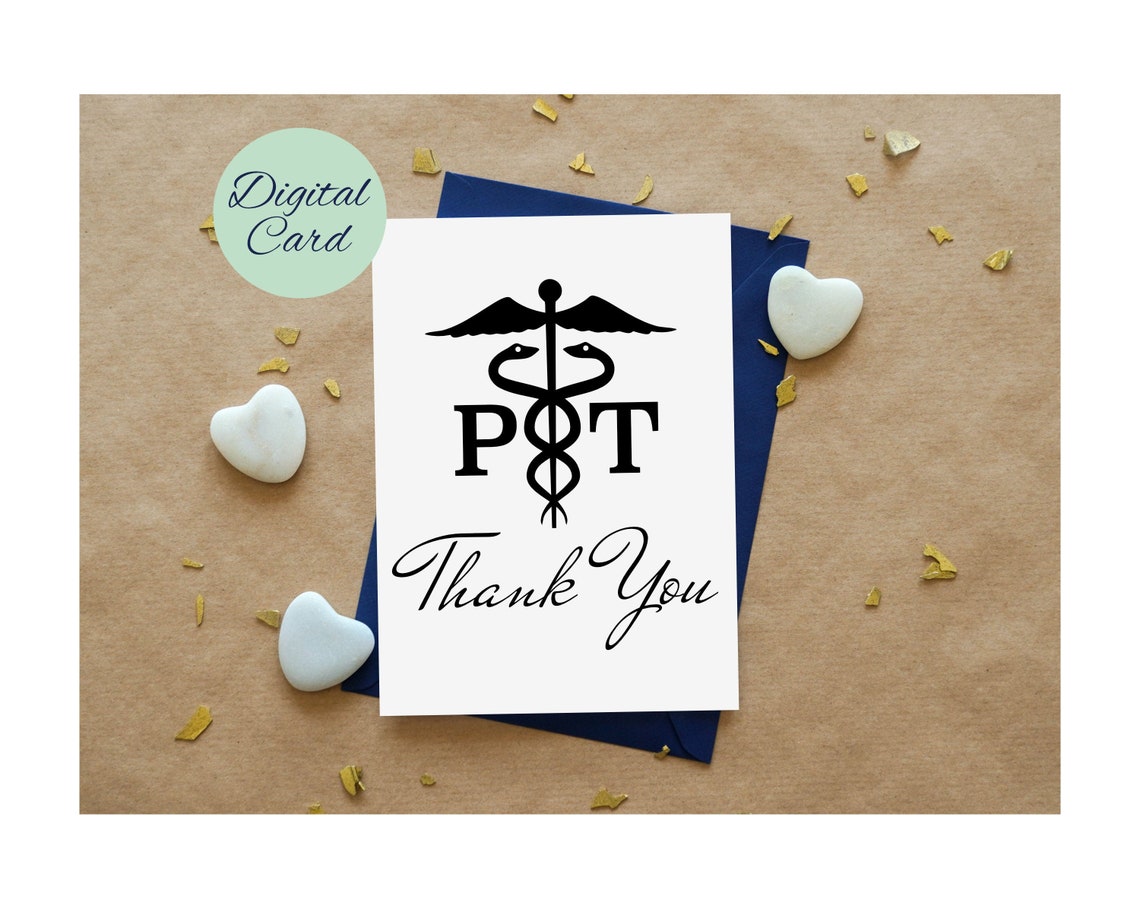 Physical Therapy Physiotherapy Thank You Card Printable Etsy