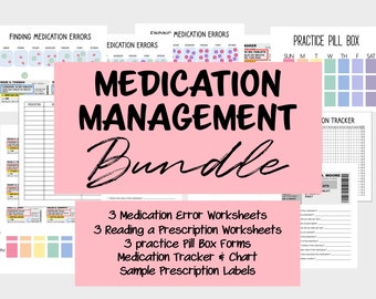 Medication Management Bundle, Digital Download, Speech Therapy,  Occupational Therapy, Worksheets, Medication Tracker