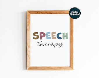 Speech Therapy, Speech Therapy Poster, Digital Download for Speech Therapist, Speech Language Pathologist, SLP office decor