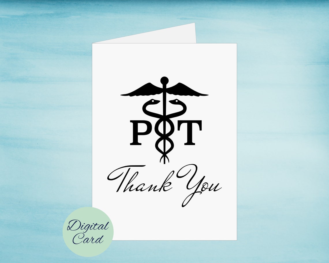 Physical Therapy Physiotherapy Thank You Card Printable Etsy