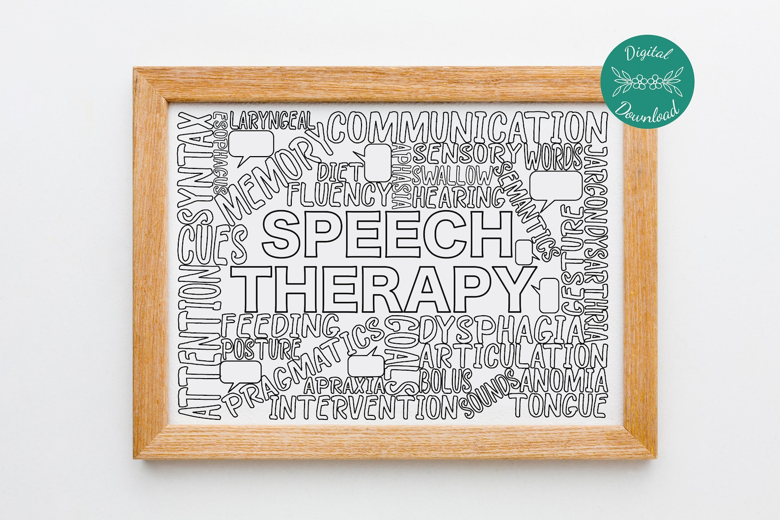 Speech Therapy Coloring Page Digital Download for Speech Etsy