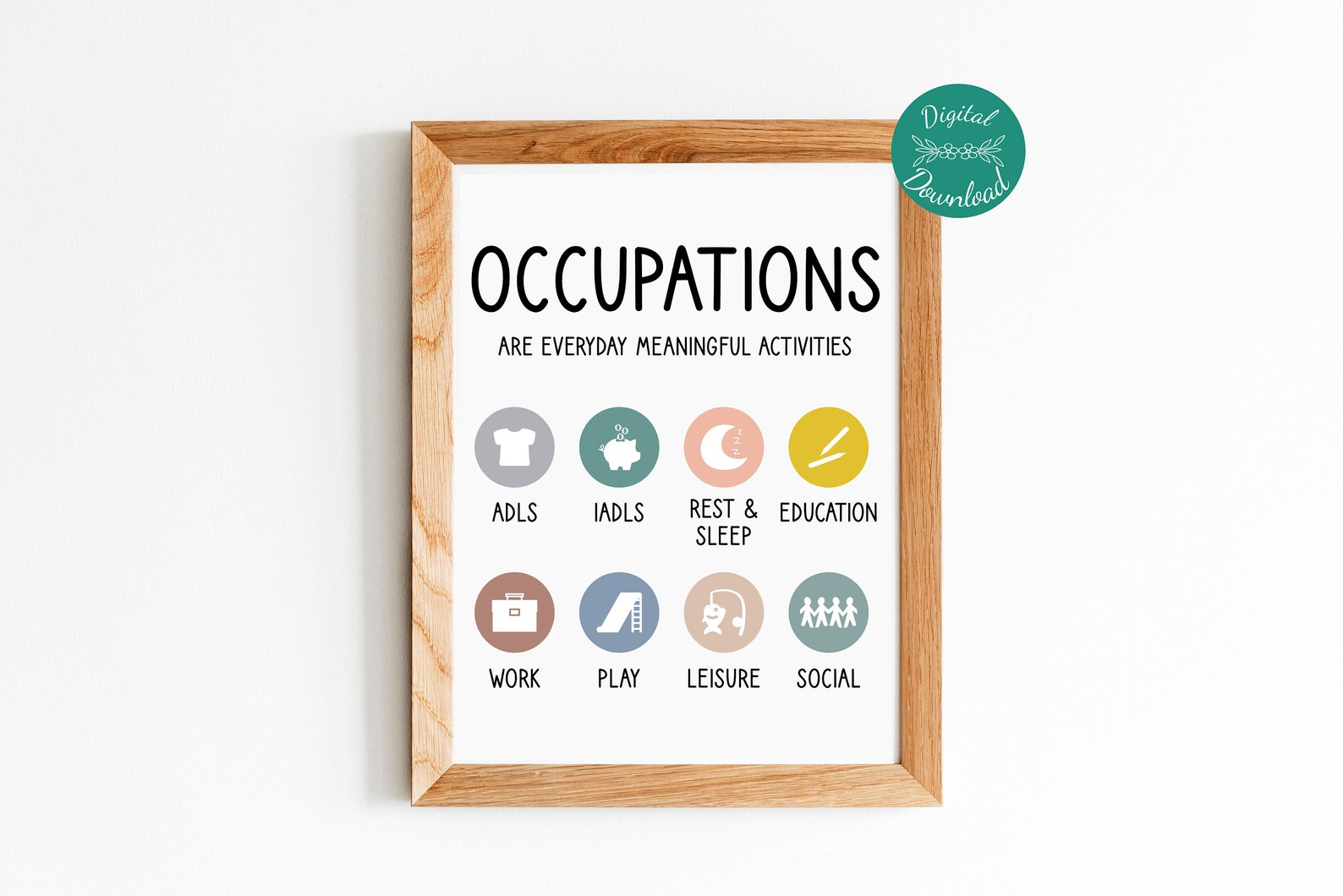 Occupations Digital Print Occupational Therapy Poster Etsy