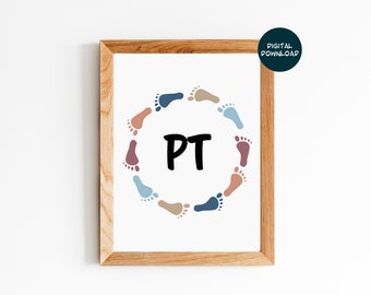 Physical Therapy Poster, Cute PT Office Decor, Physical Therapy Office Art, Gift for Physical Therapist, PT Footprints