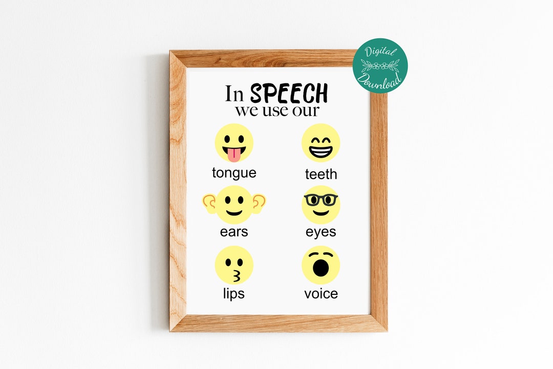 Speech Therapy Poster Printable, Speech Therapy Classroom Bulletin ...