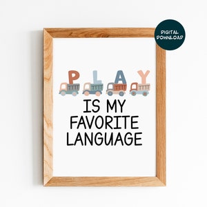 Play is my favorite language, Pediatric SLP Poster, speech therapy, speech therapy print, digital download for speech therapist
