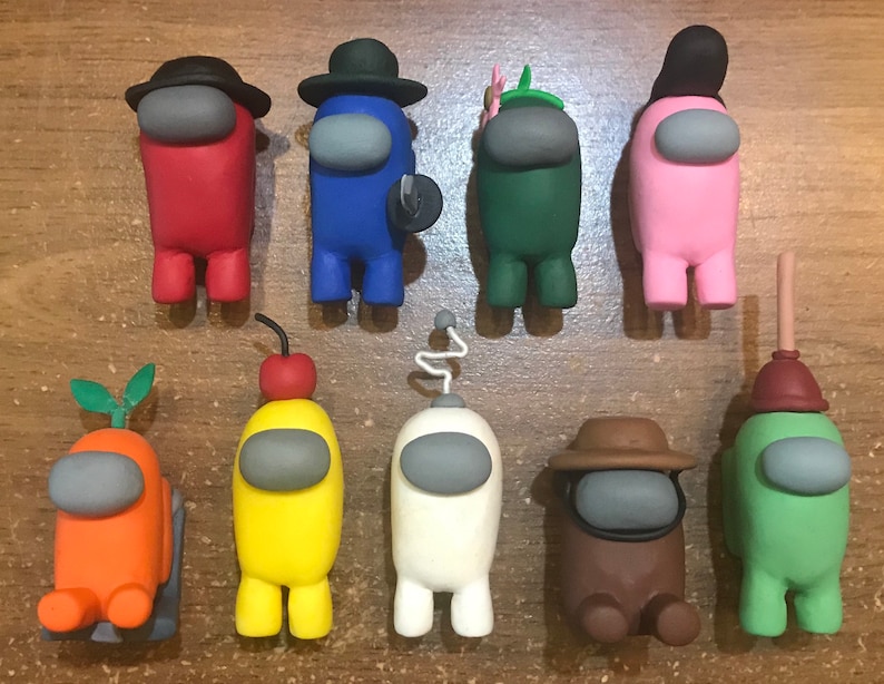 Among Us Polymer Clay Figures Characters Fully Customizable Etsy