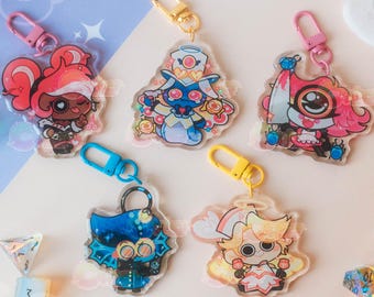 Hazbin Hotel S2 Inspired Keychains ft Velvette, Sir Pentious, Niffty, Baxter, & Abel