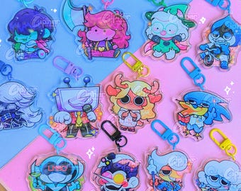 DELTARUNE Keychains ft. Kris, Ralsei, Susie, Lancer, Rouxls Kaard, Queen, Spamton, Tenna, Elnina, etc