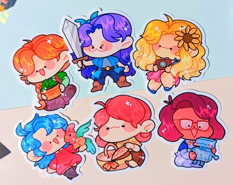 Junggesellinnen | Von Stardew Valley inspirierte Sticker Ft. Haley, Emily, Maru, Leah, Penny & Abigail