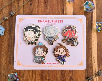 ENAMEL PIN || Baldur&#39;s Gate 3 Inspired Enamel Pins Ft. Astarion, Shadowheart, Gale, Halsin, Karlach