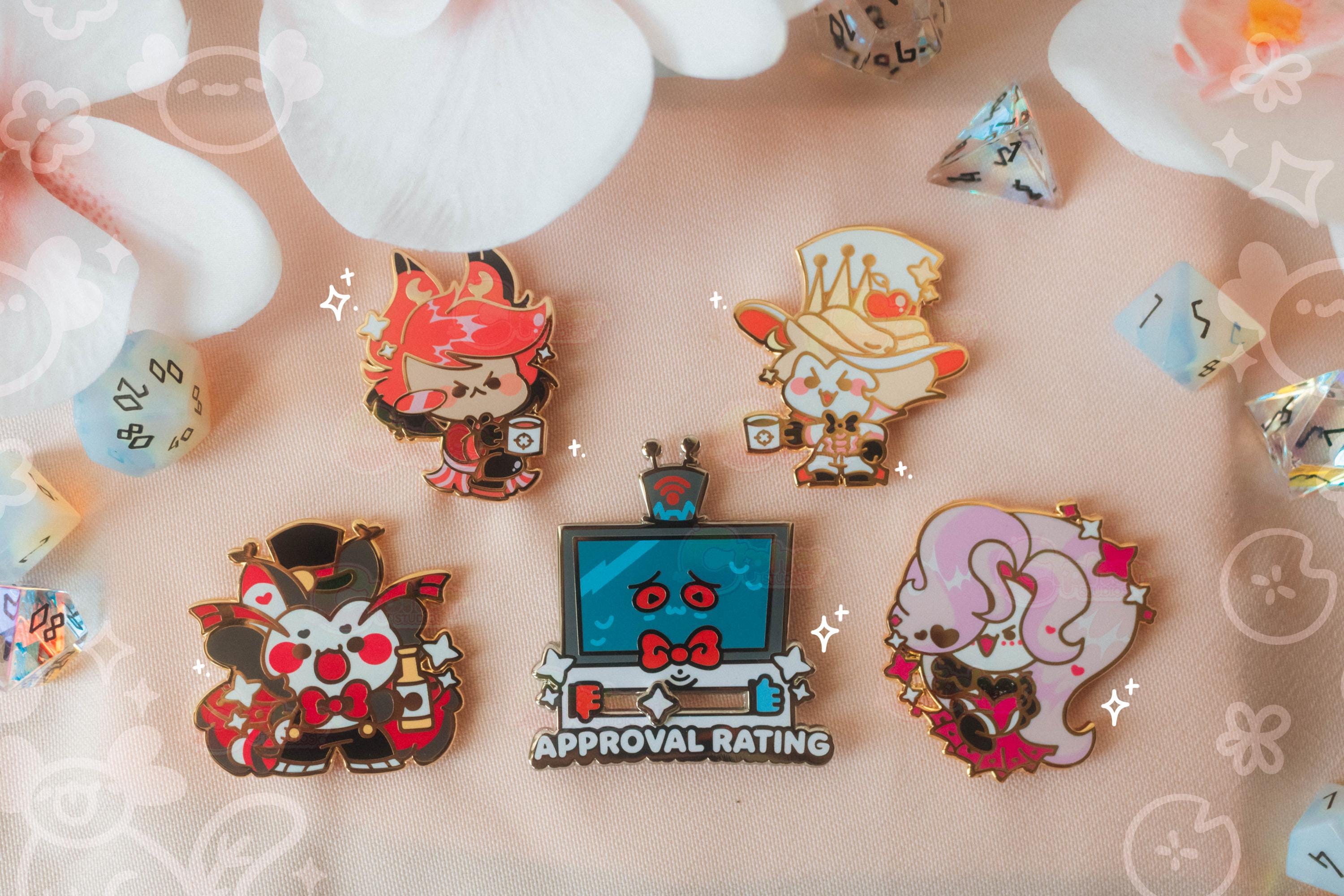 ハズビンホテル風エナメルピンバッジ（ヴォックス、ルシファー、アラ