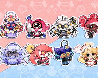 Hazbin Hotel Inspired Stickers ft Sir Pentious, Niffty, Lute, Velvette, Emily, Cherri, Baxter & Abel