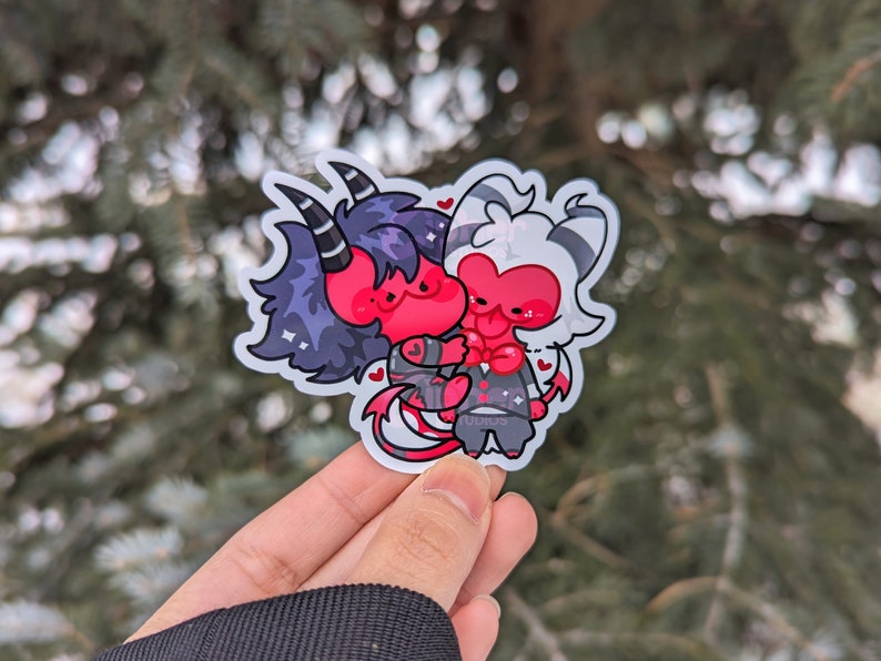 Helluva Boss Inspired Stickers [Ft. Blitzo, Loona, Stolas, Octavia, Mammon, Millie & Moxxie, Fizzarolli, Asmodeus] Moxxie & Millie