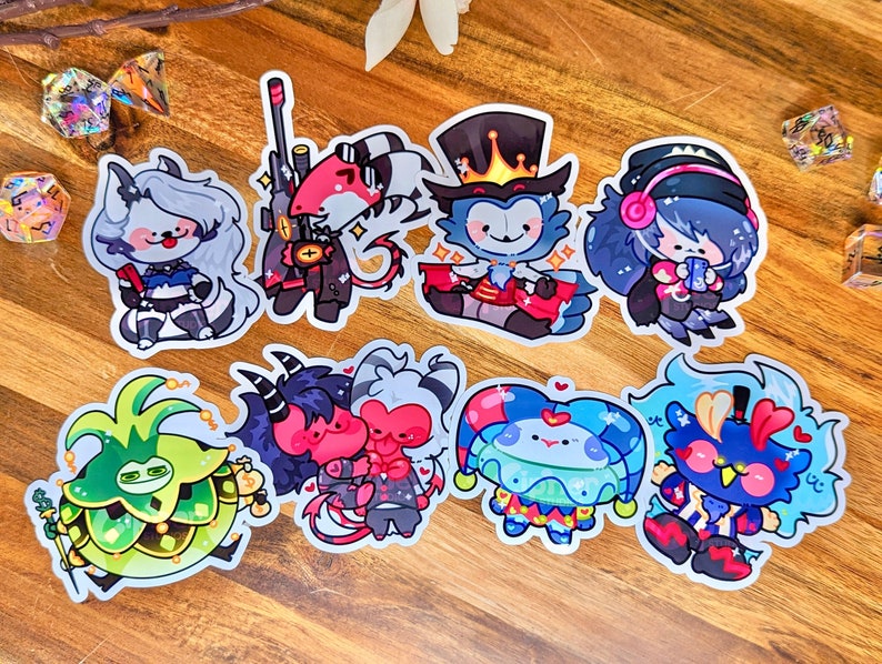 Helluva Boss Inspired Stickers [Ft. Blitzo, Loona, Stolas, Octavia, Mammon, Millie & Moxxie, Fizzarolli, Asmodeus] Full Set