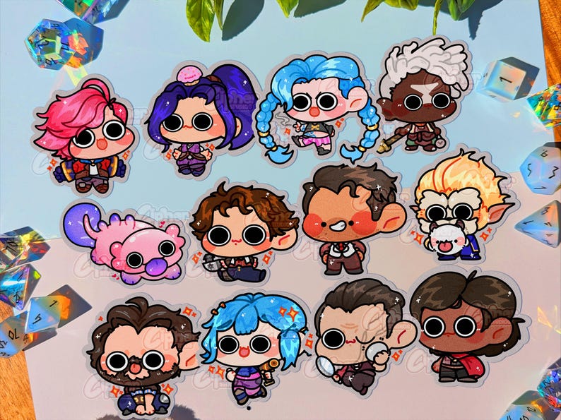 ARCANE S1 Inspired Stickers LOL Ft. Jinx, Vi, Caitlyn, Ekko, Viktor