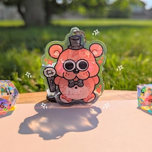 FNAF Inspired Keychain | 2.3" ft. Freddy Fazbear, Chica, Bonnie, Foxy, Sun, Moon, Springtrap & Helpy Freddy