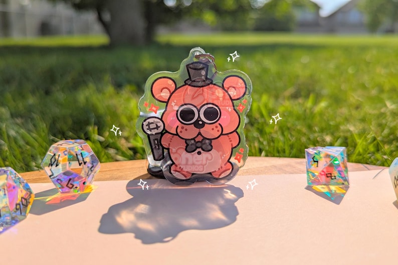 FNAF Inspired Keychain | 2.3" ft. Freddy Fazbear, Chica, Bonnie, Foxy, Sun, Moon, Springtrap & Helpy Freddy