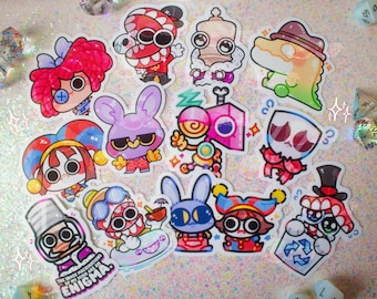 The Amazing Digital Circus Stickers, TADC Inspired Glossy Stickers