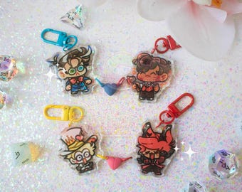 MURDERMEDIA & RADIOAPPLE Heart Magnet Charms [Hazbin Hotel Inspired Ft. Vox, Alastor and Lucifer]