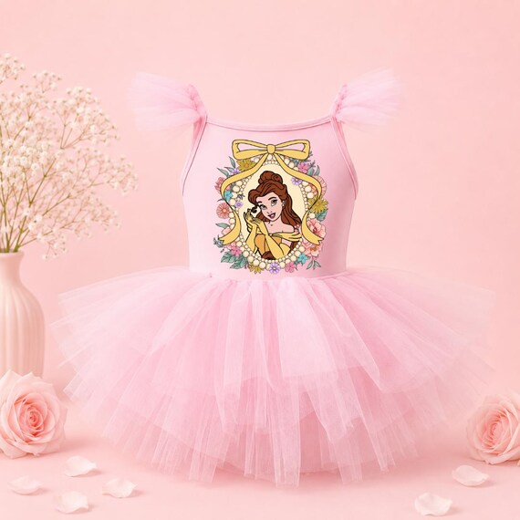 disney princess pink dress brown hair Girls Tutu | Birthday Party Outfit | Princesses | Frill Sleeves Junior Bridesmaid JR557 | upload-20231030 Size:12Y PREORDER (ships in Oct) This figure is an