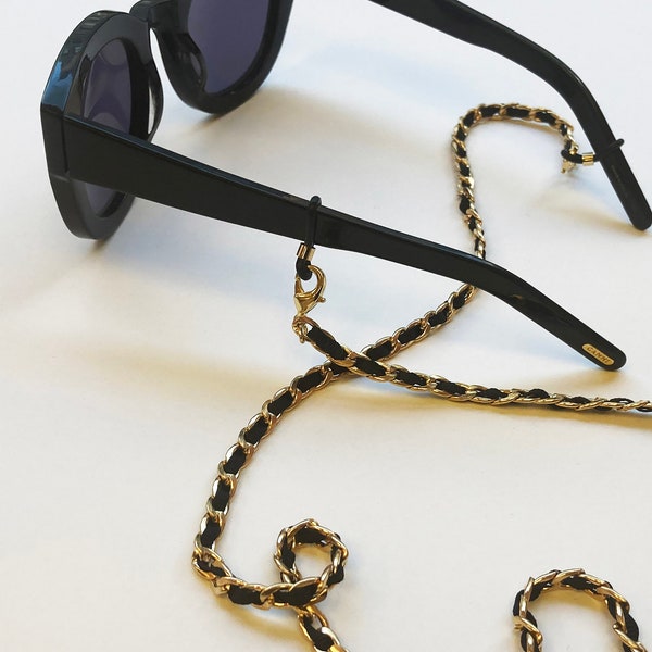 LUXE Curb Chain and ribbon sunglasses, mask chain holder / lanyard - great for readers or as a necklace- chic!