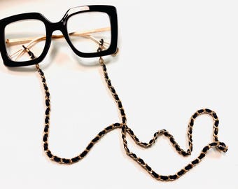 LUXE Curb Chain and ribbon sunglasses, mask chain holder / lanyard - great for readers or as a necklace- chic!
