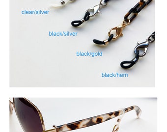 Resin Links Mask or Sunglasses Chain Lanyard Readers glasses holder high quality resin acetate-choice of color(1)