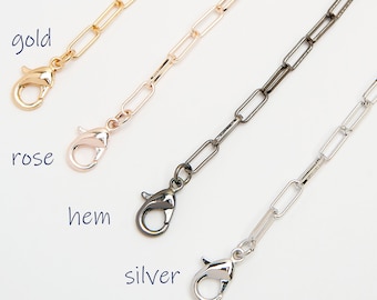 mini MOD paperclip sunglasses/readers/mask lanyard simple & chic - choice of finish - simple sleek and modern