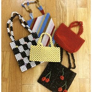 Beaded hand bag - chic and cute hand beaded purse - fun colors!