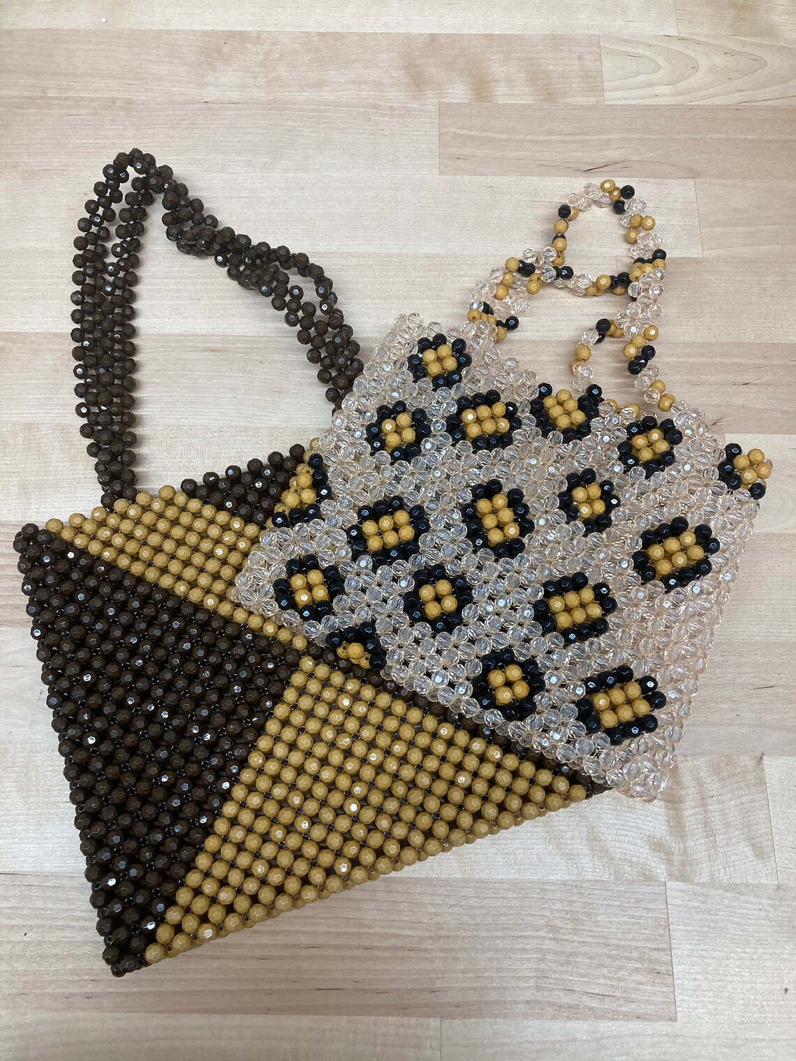 LEOPARD BEADED DENIM TOTE