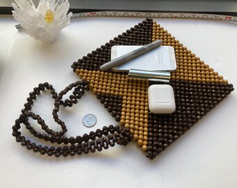 Choco luxe Chevron Beaded Shoulder bag - tellement chic!