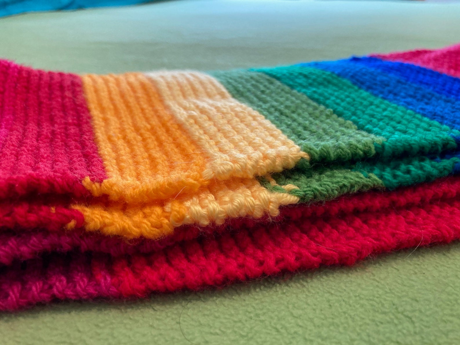 Knitted Scarf For Charity Tan Etsy