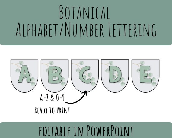 BOTANICAL Alphabet Lettering for Bulletin Boards | Modern Classroom ...