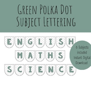 GREEN polka dot bulletin board letters | display lettering | modern classroom lettering | bulletin lettering | boho classroom