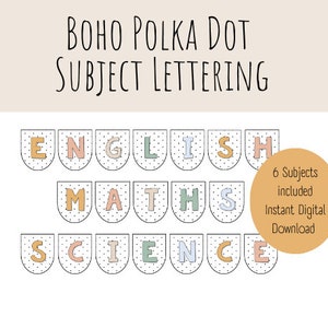 BOHO polka dot bulletin board letters | display lettering | modern classroom lettering | bulletin lettering | boho classroom