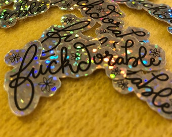 F*ckdorable Holographic Glitter Sticker (2")