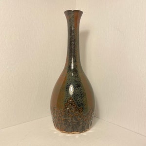Carved Handmade Ceramic Bud Vase, Small Vase image 5