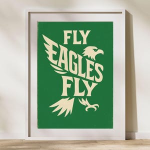 Eagles Fly Digital Download Philadelphia Sports Wall Art, Philly Pride Printable Poster, Game Room Decor, High-Resolution Instant Download