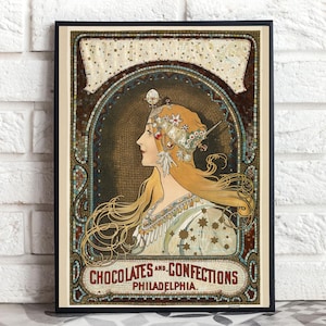 Vintage Philadelphia Wall Art | Retro Confections Poster | City Wall Decor | Kitchen Printable | Philadelphia Art | Digital Download