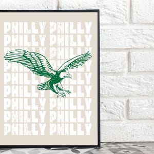 Philly Eagles kunst aan de muur, Philly Philly Sign, Philadelphia Eagles afdrukbare poster, sportdecor voor Man Cave, cadeau voetbalfan,