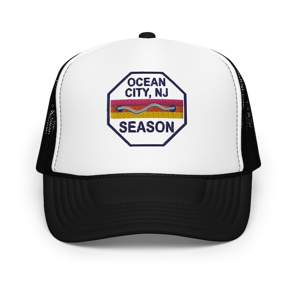 Ocean City NJ Foam Trucker Hat - Season Pass Beach Tag Embroidered