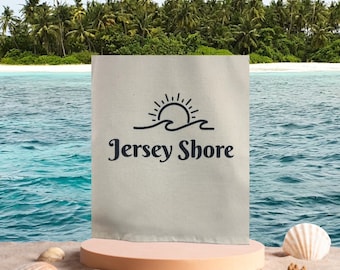 Bolsa Lienzo Costa de Jersey, New Jersey, Point Pleasant, NJ. Bolsas de playa hechas a medida. Bolso de mano, Bolsos de mano personalizados, Comprador personalizado, Bolsas de compras