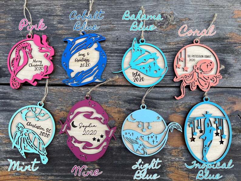 Alligator Ornament, 2024 Personalized Christmas Ornament, Beach Trip