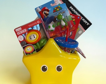 Super Mario Lego Basket, Kids Basket, Themed Basket, Basket for Kids, Mario birthday