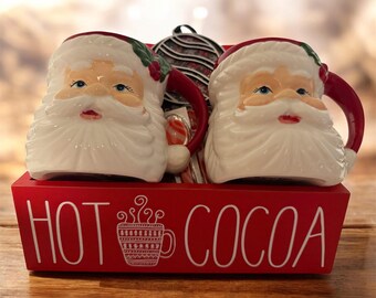 Hot Cocoa Gift Basket, Santa Mugs, Ghirardelli Chocolate
