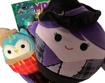 Squishmallow Halloween Boo Basket: Phobia Witch, Winston Owl, Toys & Candy